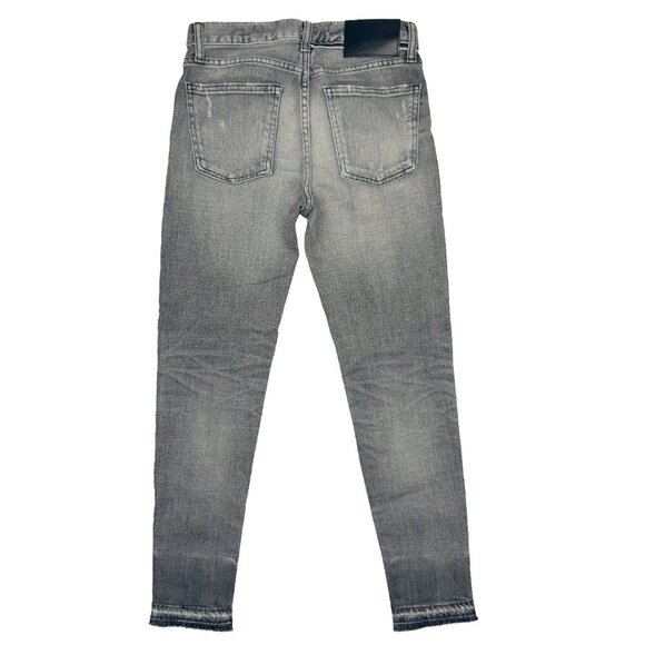 MOUSSY VINTAGE Cadet Skinny Gray Washed Black Distressed Cropped Jeans sz 24 - Picture 7 of 7